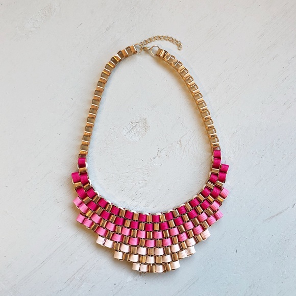 Ombre pink ribbon necklace - Picture 1 of 5